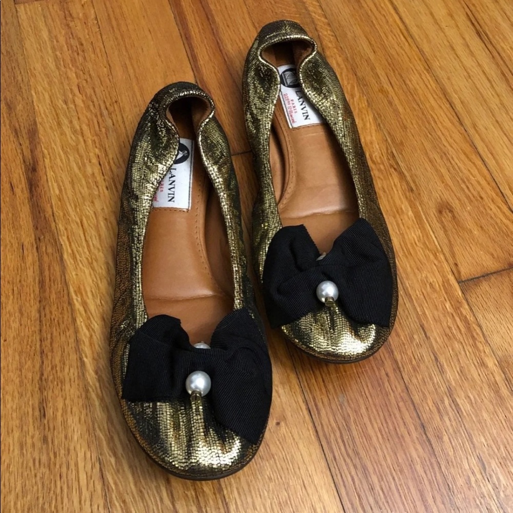 Lanvin gold ballet shoes